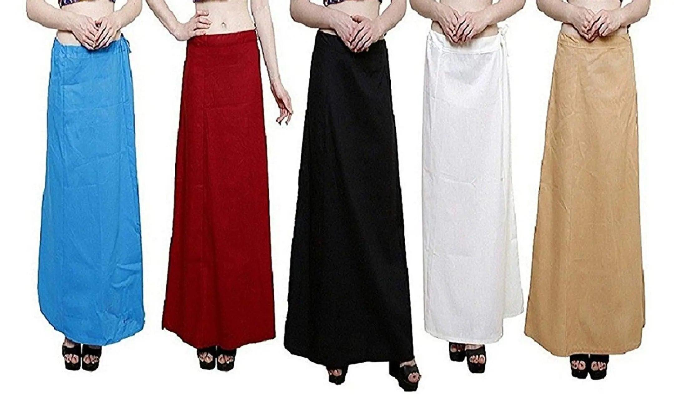 Clothing woman's Elegant Look Ethnic Wear Cotton Petticoat Multi (Pack of 5) Default Title
