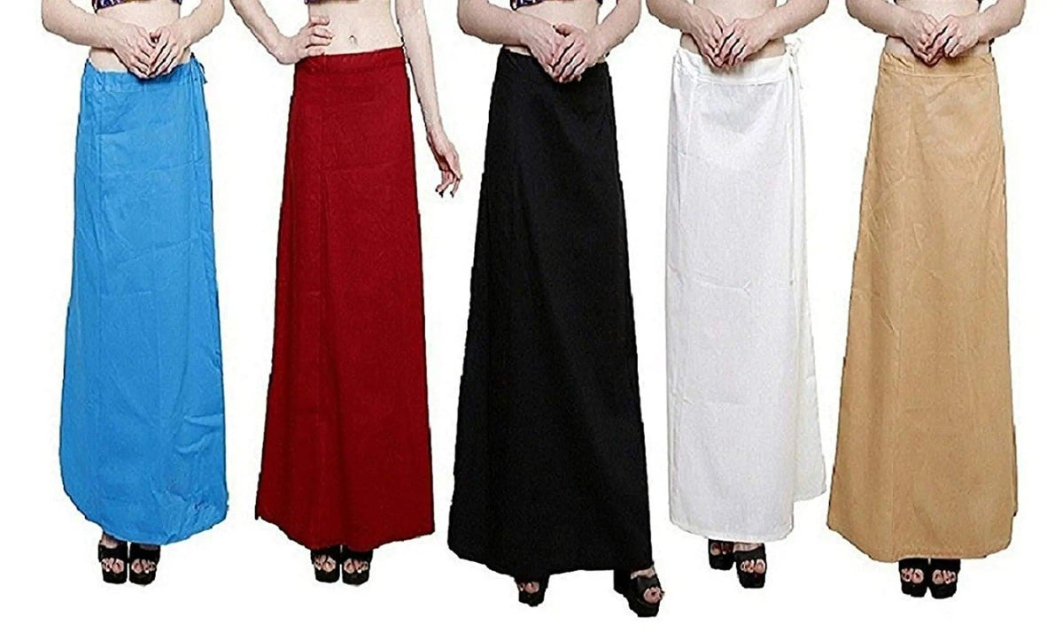 Clothing woman's Elegant Look Ethnic Wear Cotton Petticoat Multi (Pack of 5) Default Title