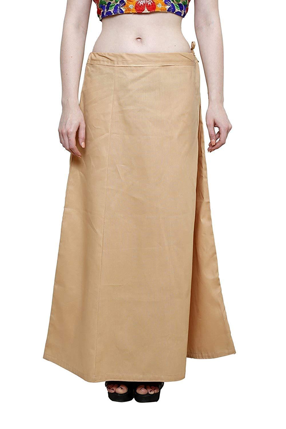 Clothing woman's Elegant Look Ethnic Wear Cotton Petticoat Beige Pack of 1 Default Title