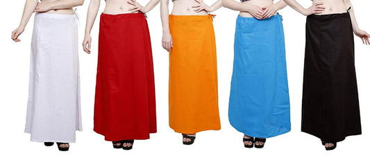 Singhania Clothing woman's Elegant Look Ethnic Wear Cotton Petticoat Multi (Pack of 5)-USA Default Title