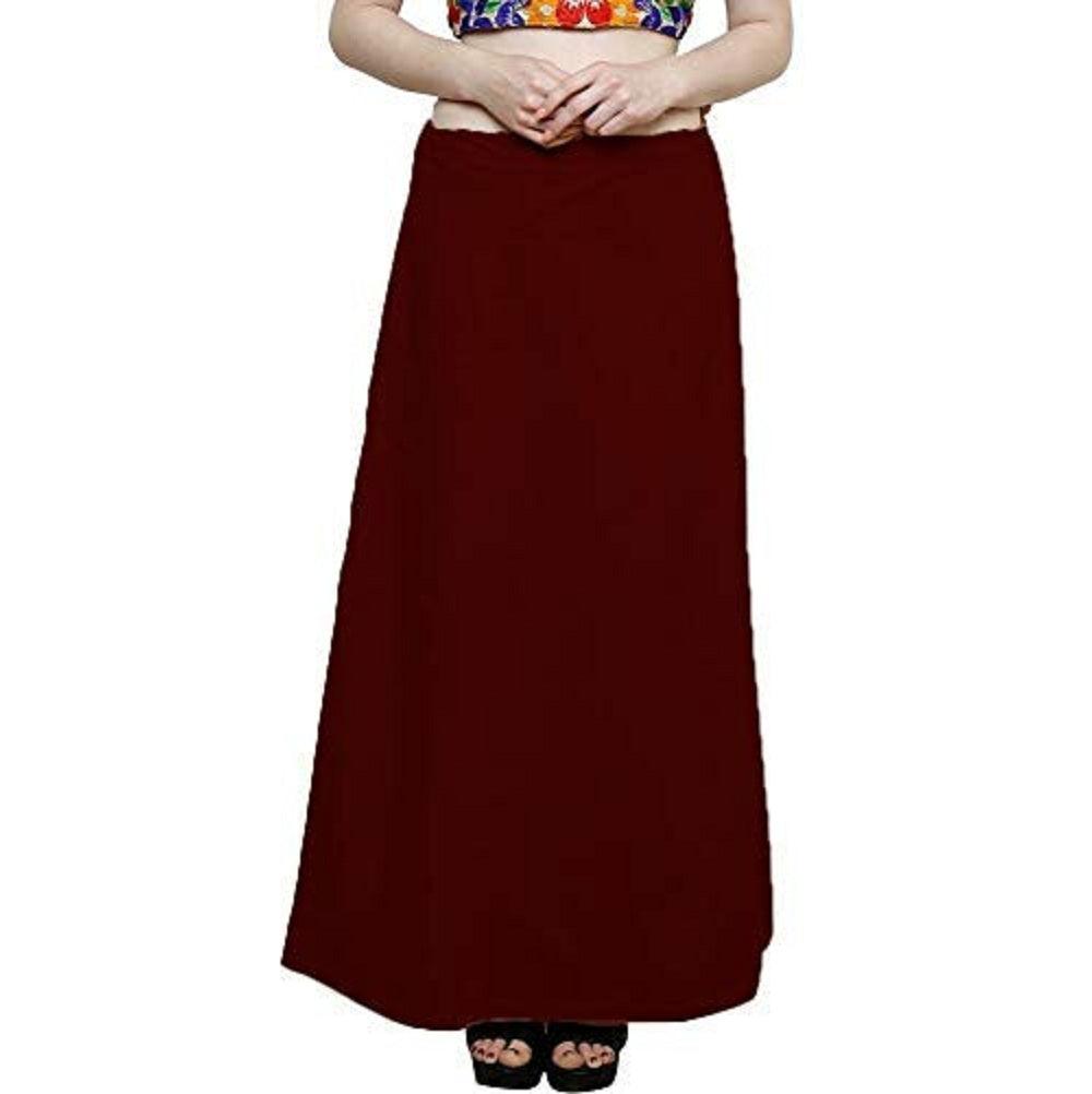 Clothing woman's Elegant Look Ethnic Wear Cotton Petticoat Maroon Pack of 1 Default Title