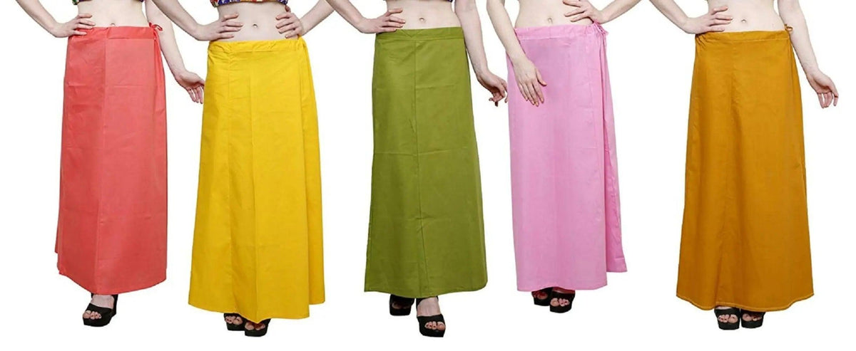 Clothing woman's Elegant Look Ethnic Wear Cotton Petticoat Multi (Pack of 5) Default Title