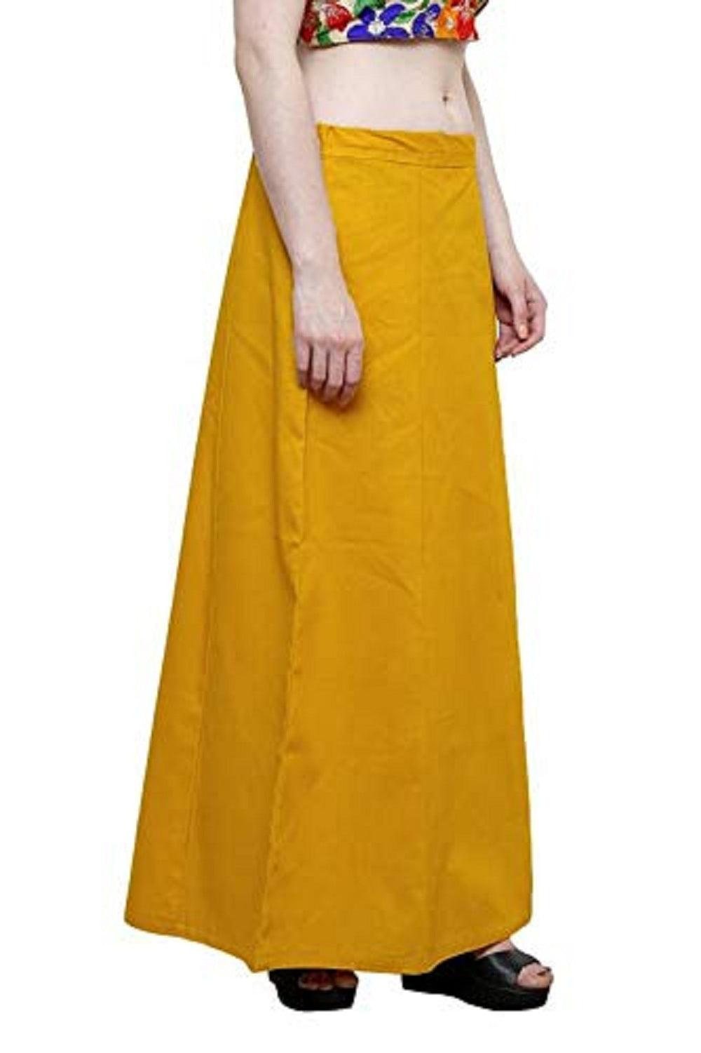 Clothing woman's Elegant Look Ethnic Wear Cotton Petticoat Gold Pack of 1