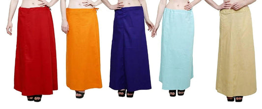 Singhania Clothing woman's Elegant Look Ethnic Wear Cotton Petticoat Multi (Pack of 5)-USA Default Title