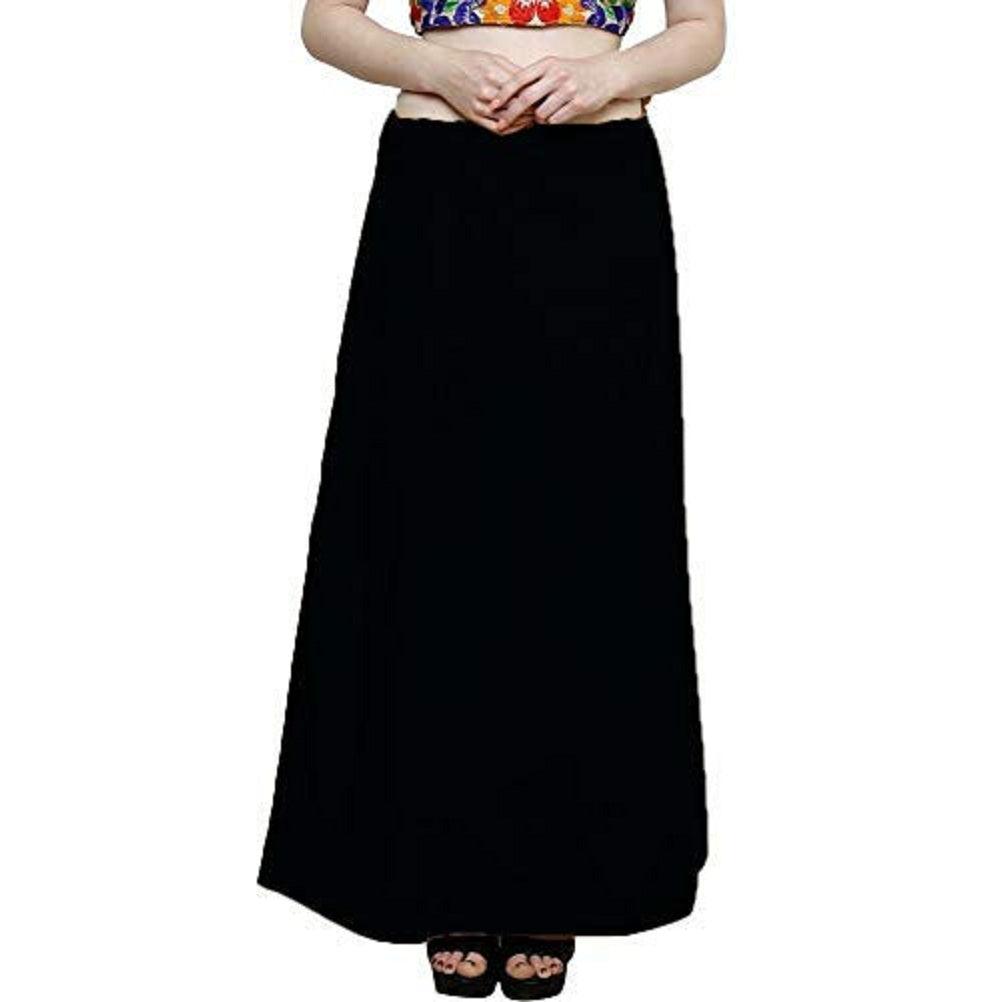 Clothing woman's Elegant Look Ethnic Wear Cotton Petticoat Black Pack of 1 Default Title