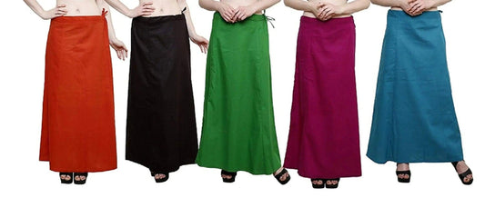 Singhania Clothing woman's Elegant Look Ethnic Wear Cotton Petticoat Multi (Pack of 5)-USA Default Title
