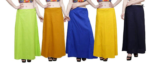 Singhania Clothing woman's Elegant Look Ethnic Wear Cotton Petticoat Multi (Pack of 5) Default Title