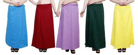 Singhania Clothing woman's Elegant Look Ethnic Wear Cotton Petticoat Multi (Pack of 5) Default Title