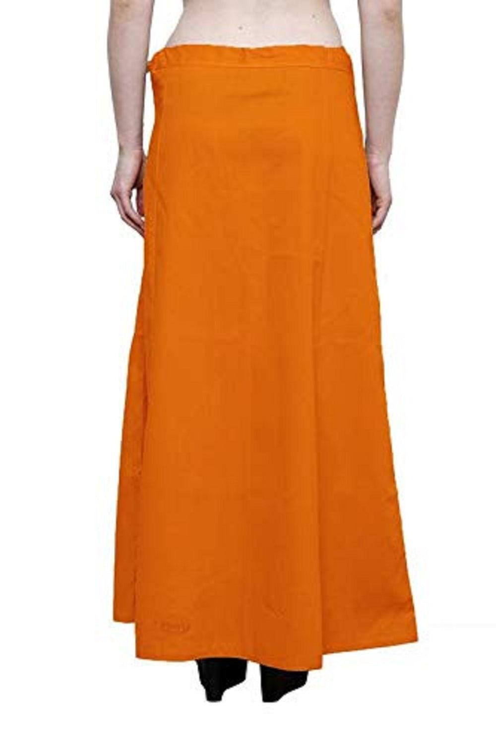 Clothing woman's Elegant Look Ethnic Wear Cotton Petticoat Orange Pack of 1