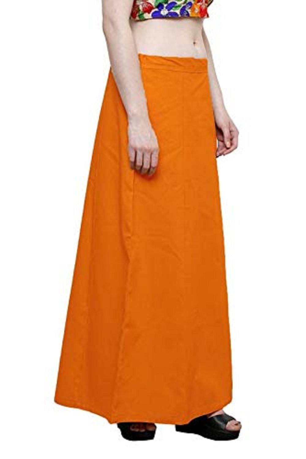 Clothing woman's Elegant Look Ethnic Wear Cotton Petticoat Orange Pack of 1