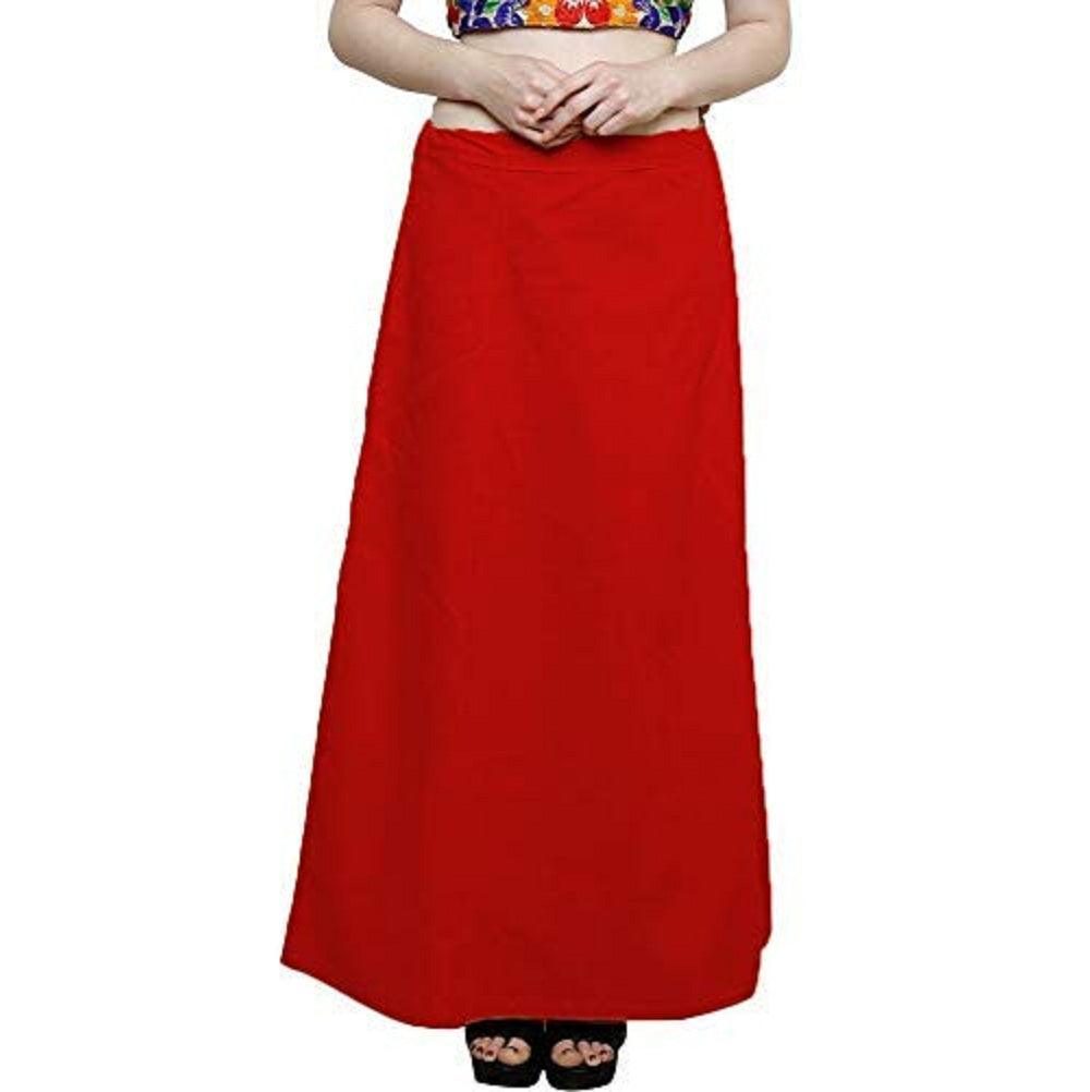 Clothing woman's Elegant Look Ethnic Wear Cotton Petticoat Red Pack of 1 Default Title
