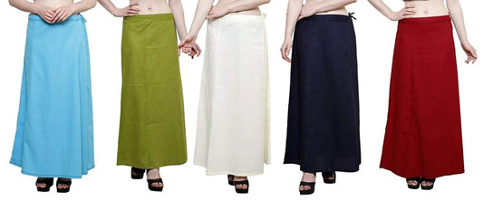 Singhania Clothing woman's Elegant Look Ethnic Wear Cotton Petticoat Multi (Pack of 5) Default Title