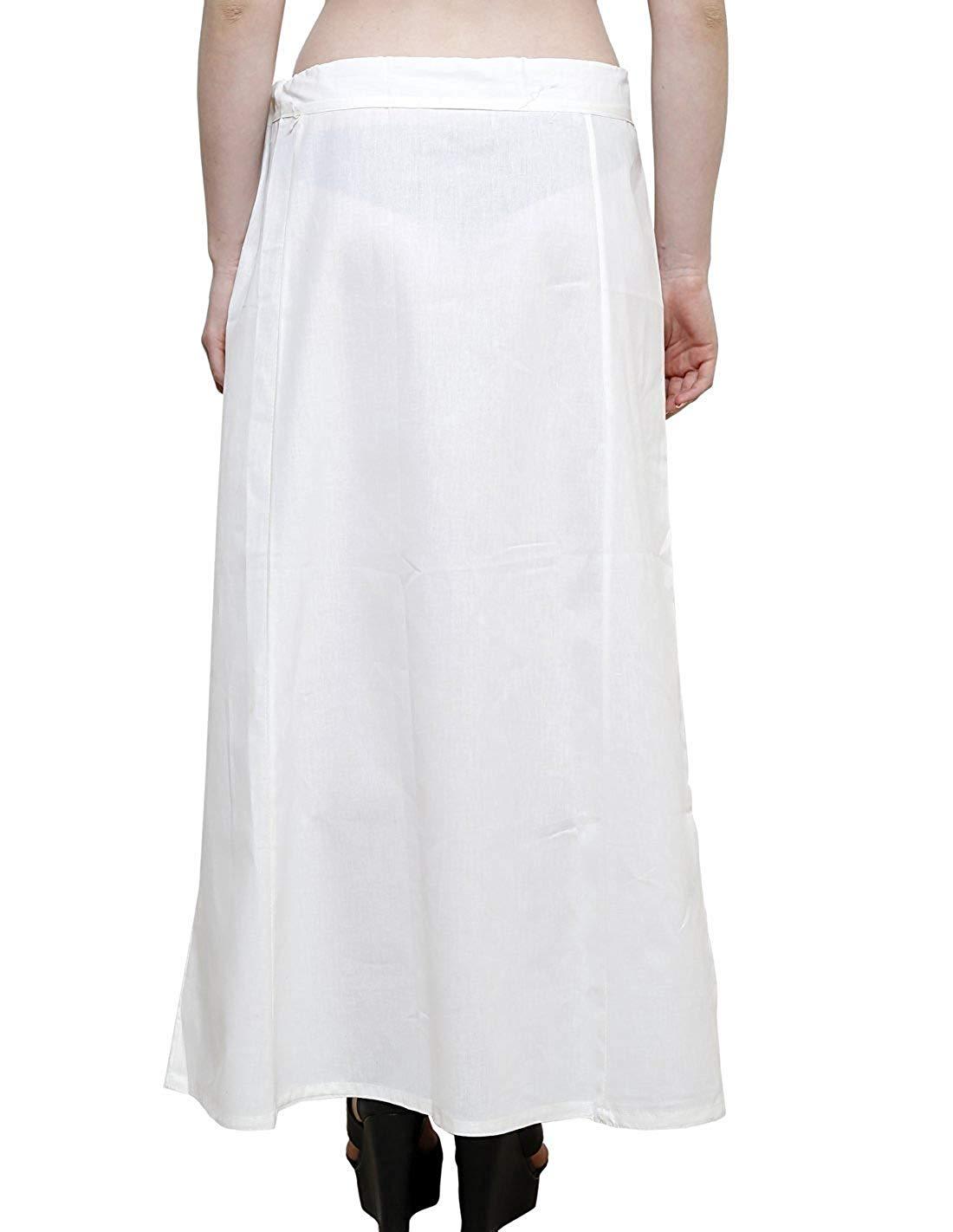 Clothing woman's Elegant Look Ethnic Wear Cotton Petticoat White Pack of 1