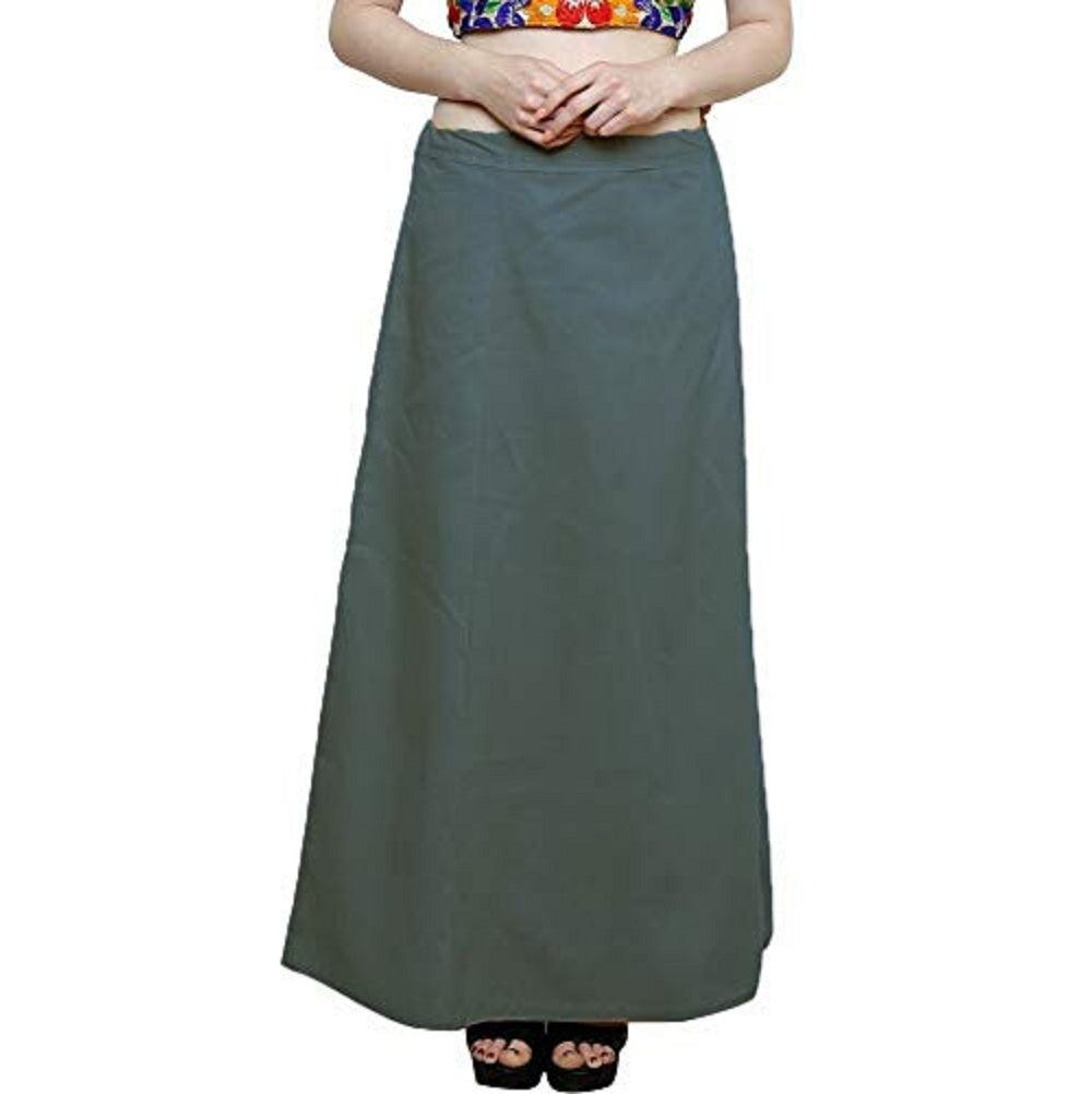 Clothing woman's Elegant Look Ethnic Wear Cotton Petticoat Grey Pack of 1 Default Title