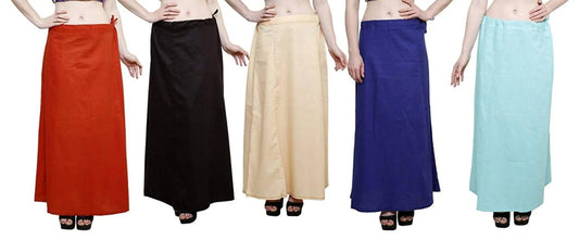 Singhania Clothing woman's Elegant Look Ethnic Wear Cotton Petticoat Multi (Pack of 5) Default Title