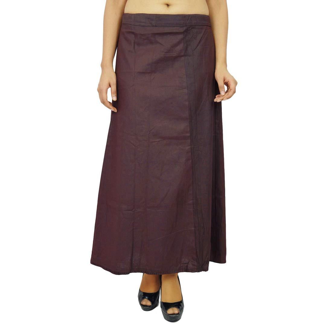 Clothing woman's Elegant Look Ethnic Wear Cotton Petticoat Coffee Pack of 1 Default Title
