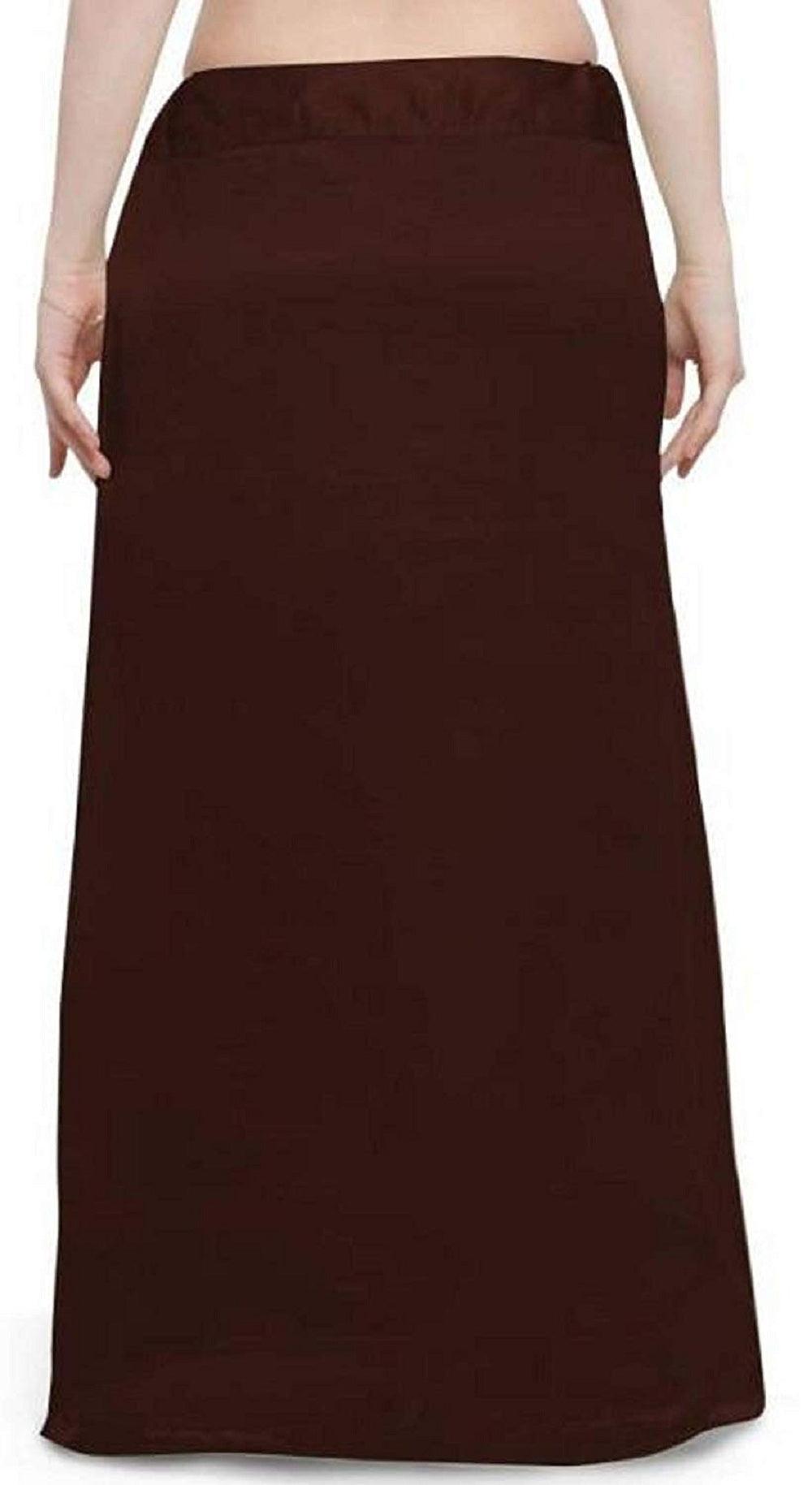 Clothing woman's Elegant Look Ethnic Wear Cotton Petticoat Coffee Pack of 1