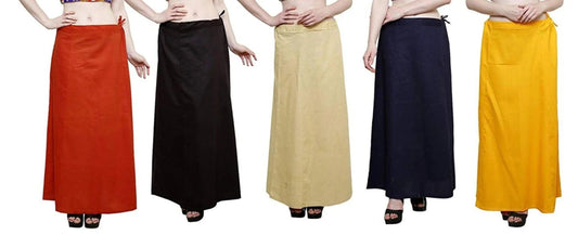 Singhania Clothing woman's Elegant Look Ethnic Wear Cotton Petticoat Multi (Pack of 5) Default Title