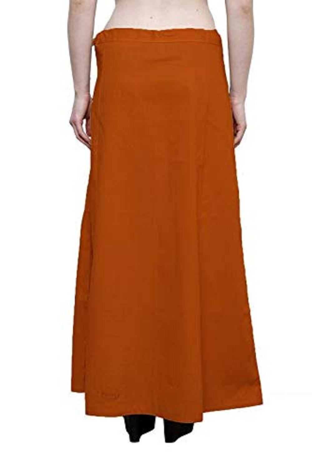 Clothing woman's Elegant Look Ethnic Wear Cotton Petticoat Mustard Pack of 1
