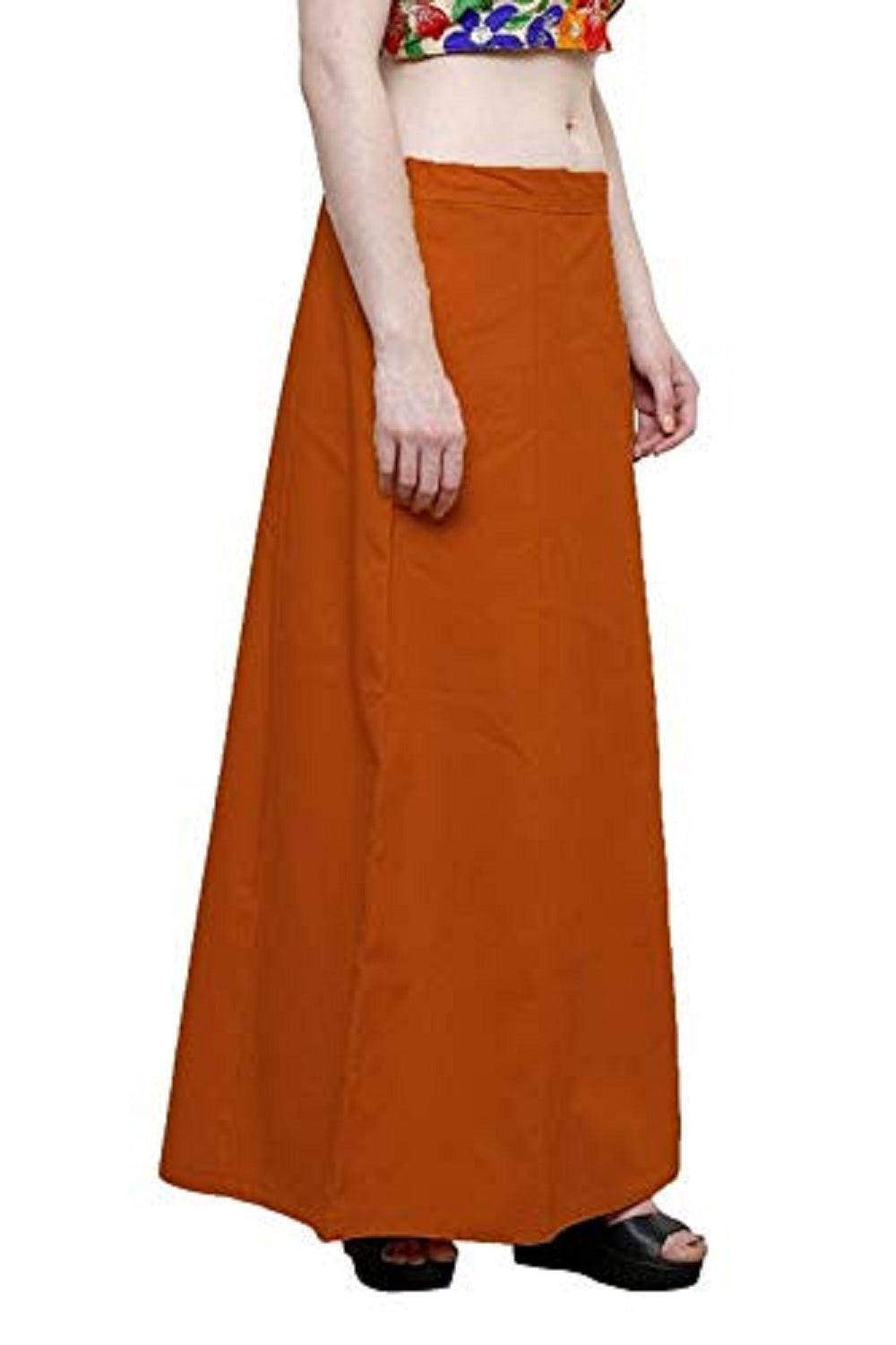 Clothing woman's Elegant Look Ethnic Wear Cotton Petticoat Mustard Pack of 1