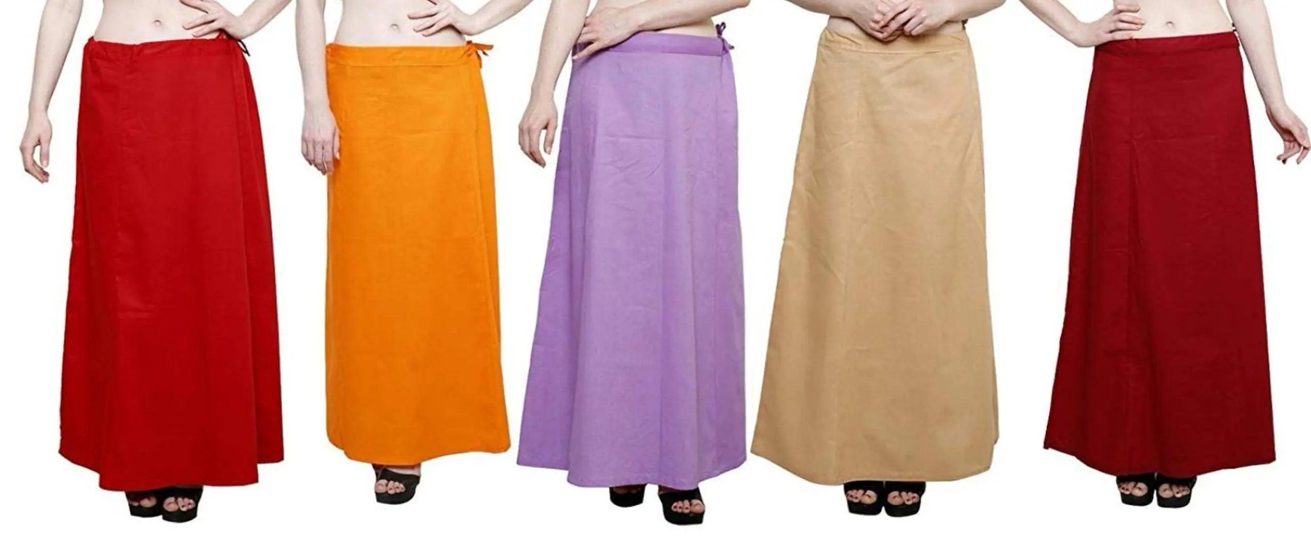 Clothing woman's Elegant Look Ethnic Wear Cotton Petticoat Multi (Pack of 5) Default Title