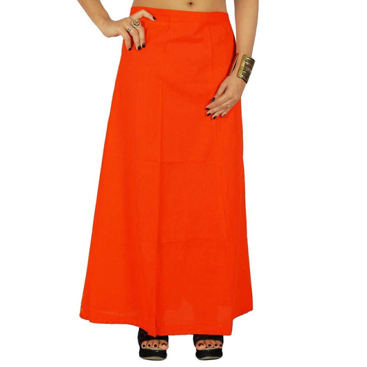 Singhania Clothing woman's Elegant Look Ethnic Wear Cotton Petticoat Orange Pack of 1 Default Title