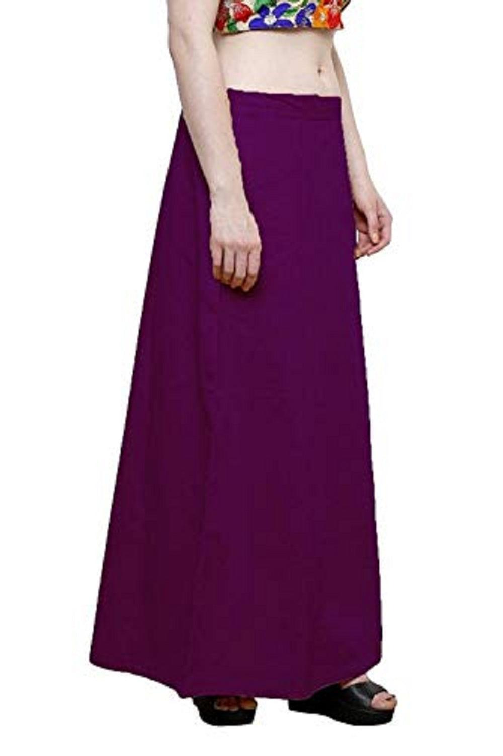 Clothing woman's Elegant Look Ethnic Wear Cotton Petticoat Dark Purple Pack of 1