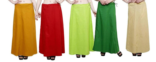 Singhania Clothing woman's Elegant Look Ethnic Wear Cotton Petticoat Multi (Pack of 5) Default Title