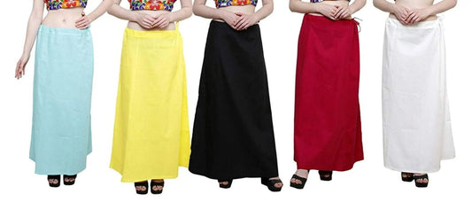 Singhania Clothing woman's Elegant Look Ethnic Wear Cotton Petticoat Multi (Pack of 5) Default Title
