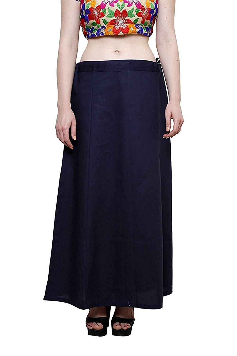 Clothing woman's Elegant Look Ethnic Wear Cotton Petticoat Navy Pack of 1 Default Title