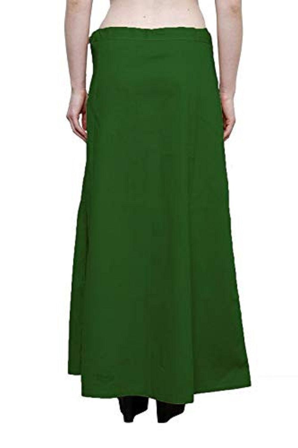 Clothing woman's Elegant Look Ethnic Wear Cotton Petticoat Dark Green Pack of 1