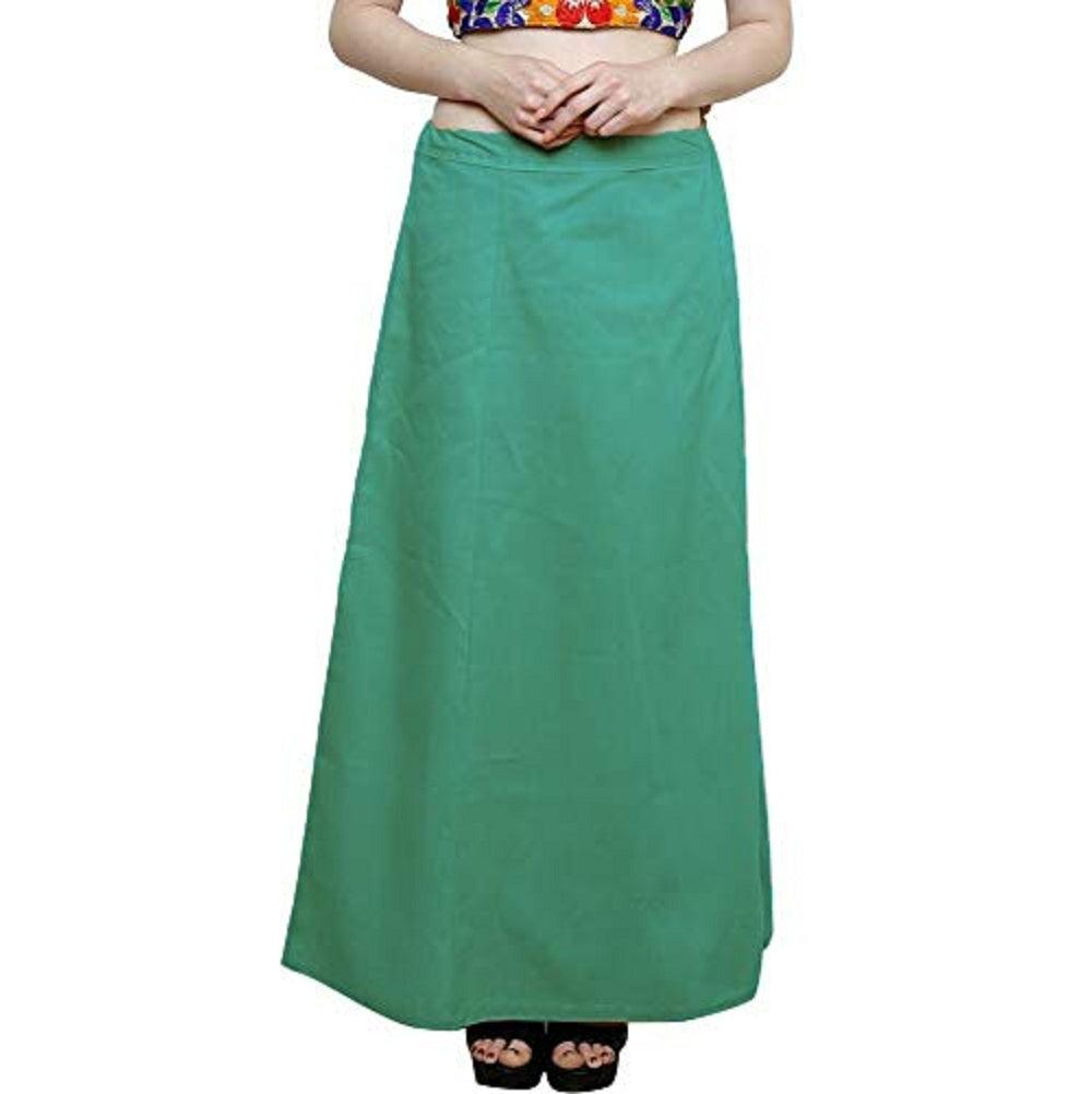 Clothing woman's Elegant Look Ethnic Wear Cotton Petticoat Light Green Pack of 1 Default Title