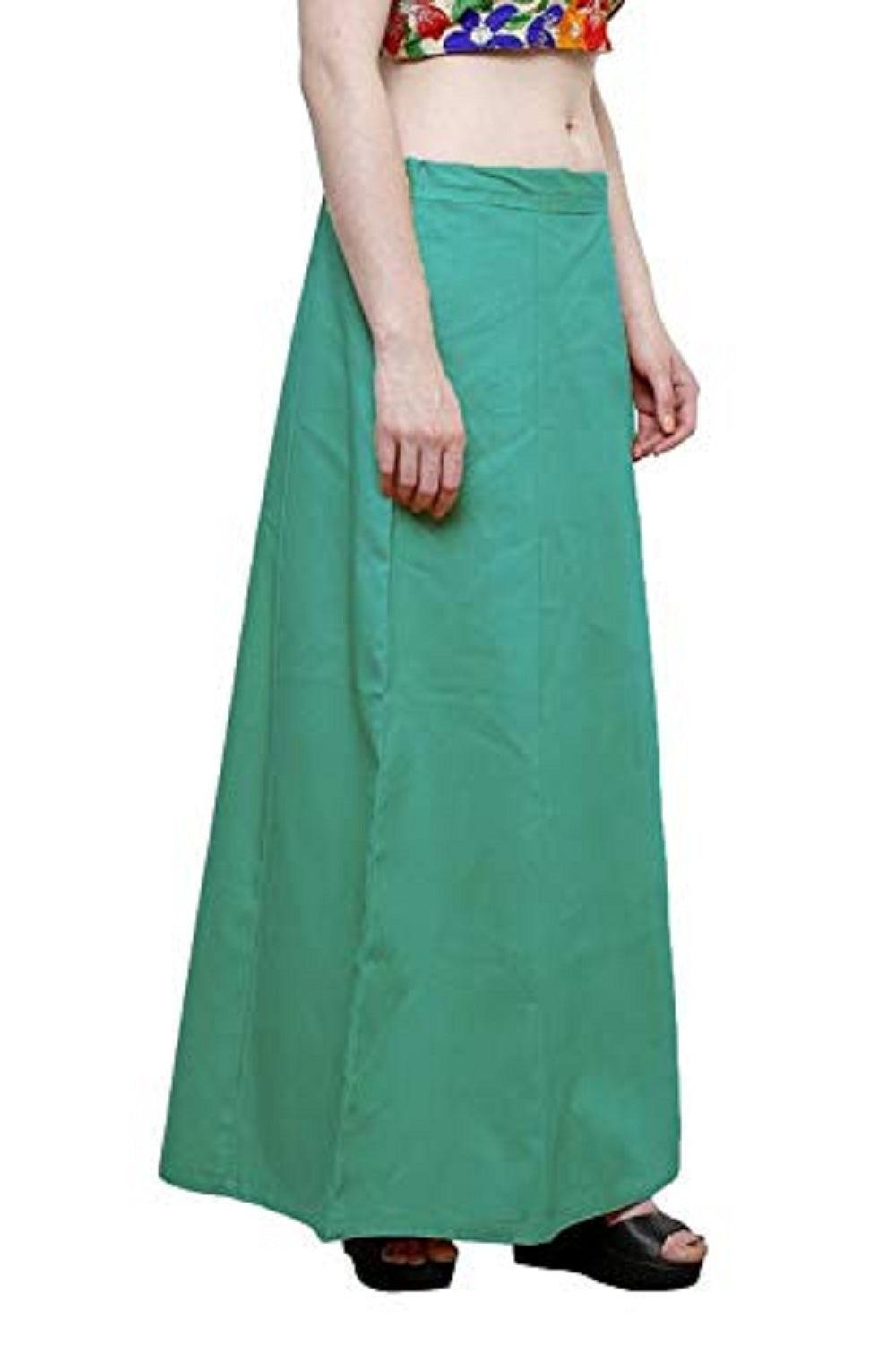 Clothing woman's Elegant Look Ethnic Wear Cotton Petticoat Light Green Pack of 1