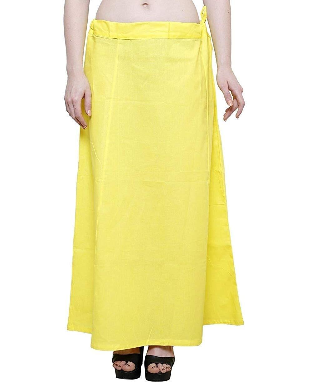Clothing woman's Elegant Look Ethnic Wear Cotton Petticoat Lemon Yellow Pack of 1 Default Title