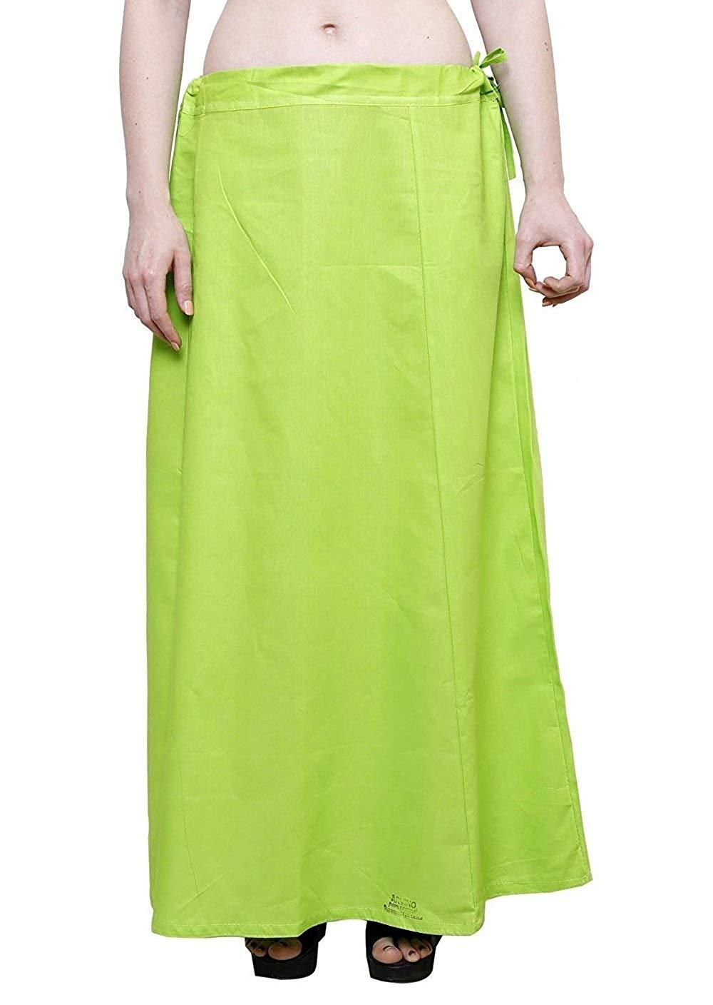Clothing woman's Elegant Look Ethnic Wear Cotton Petticoat Light Perrot Green Pack of 1 Default Title