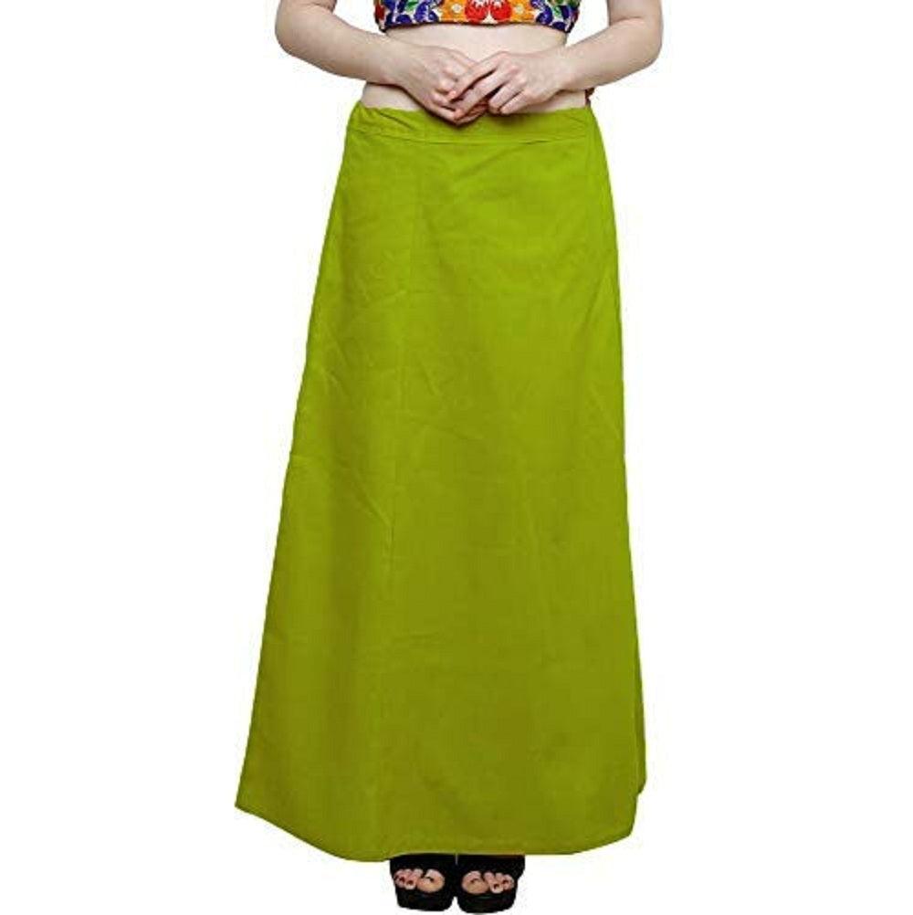 Clothing woman's Elegant Look Ethnic Wear Cotton Petticoat Light Mehandi Pack of 1 Default Title