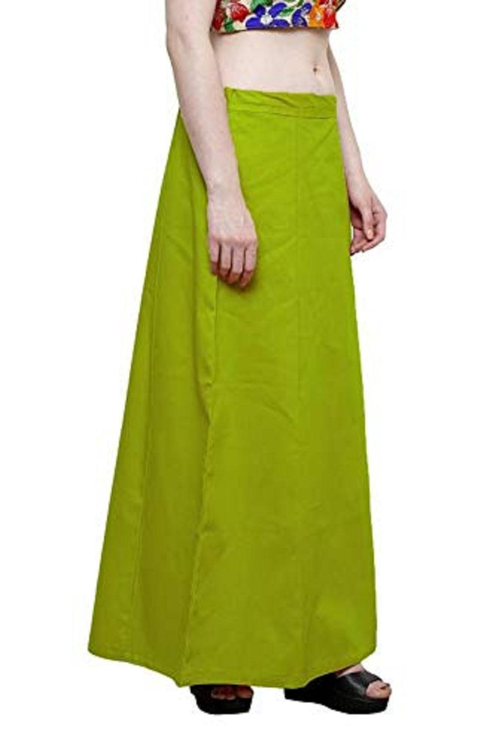 Clothing woman's Elegant Look Ethnic Wear Cotton Petticoat Light Mehandi Pack of 1