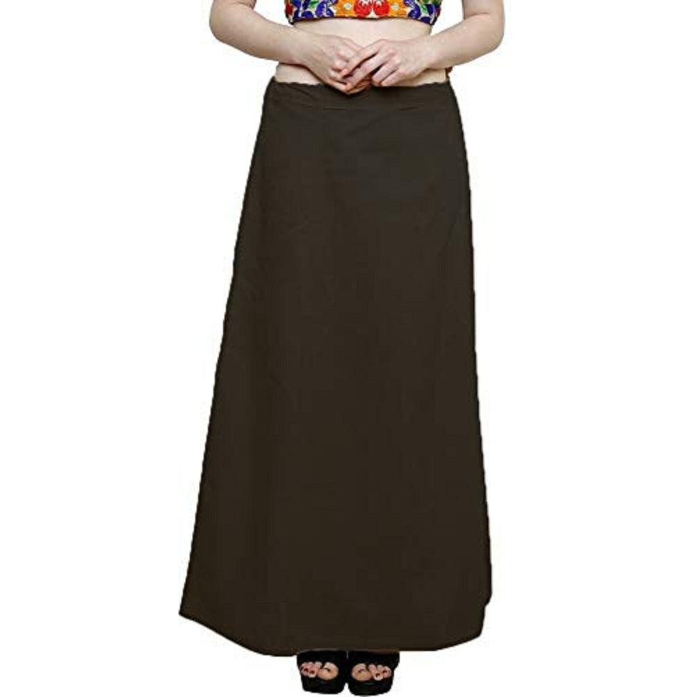 Clothing woman's Elegant Look Ethnic Wear Cotton Petticoat Dark Coffee Pack of 1 Default Title
