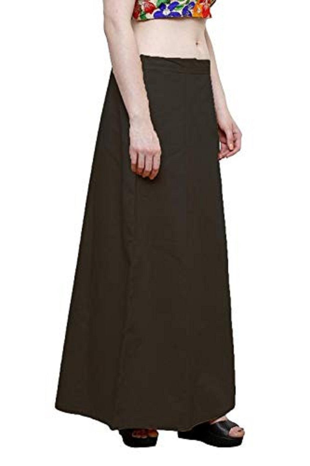 Clothing woman's Elegant Look Ethnic Wear Cotton Petticoat Dark Coffee Pack of 1
