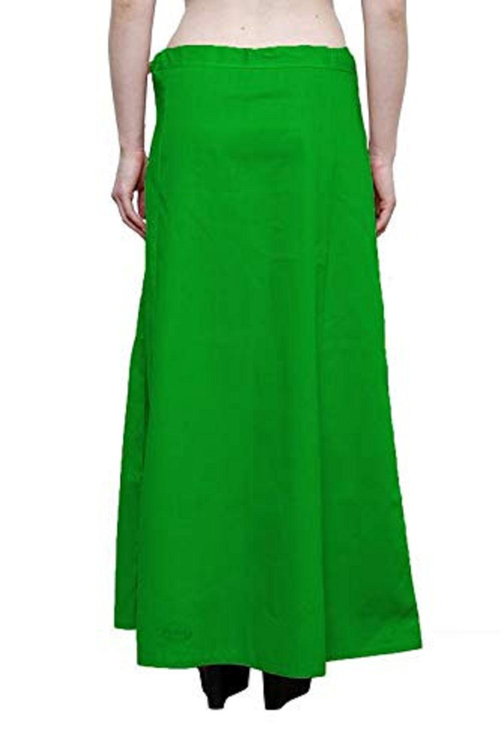 Clothing woman's Elegant Look Ethnic Wear Cotton Petticoat Green Pack of 1