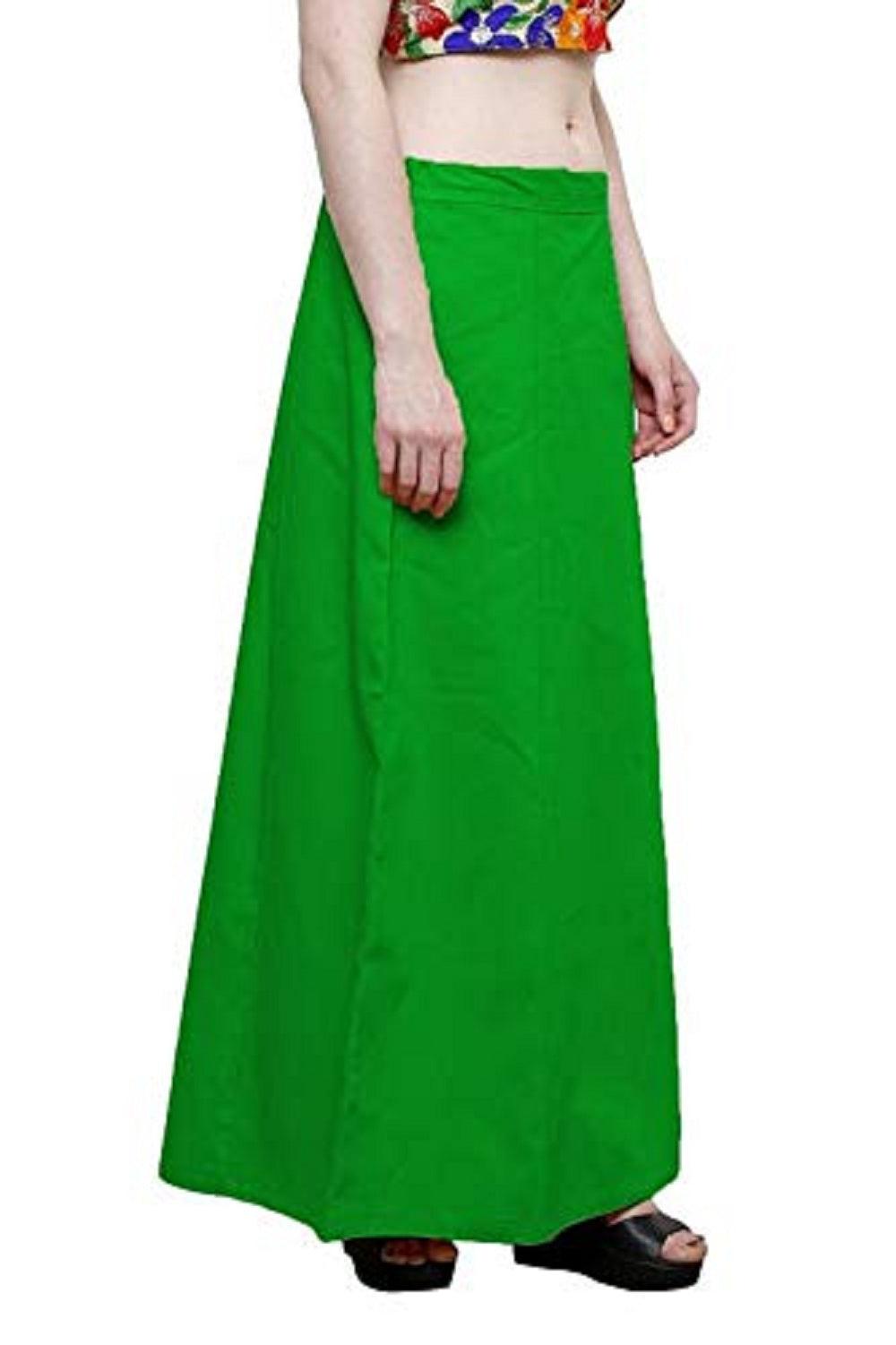 Clothing woman's Elegant Look Ethnic Wear Cotton Petticoat Green Pack of 1