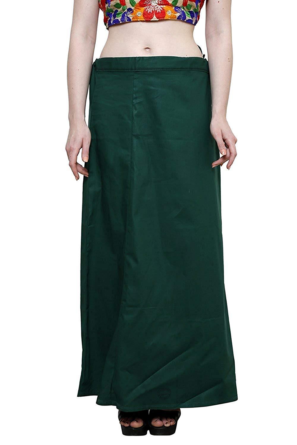 Clothing woman's Elegant Look Ethnic Wear Cotton Petticoat Mungia Green Pack of 1 Default Title