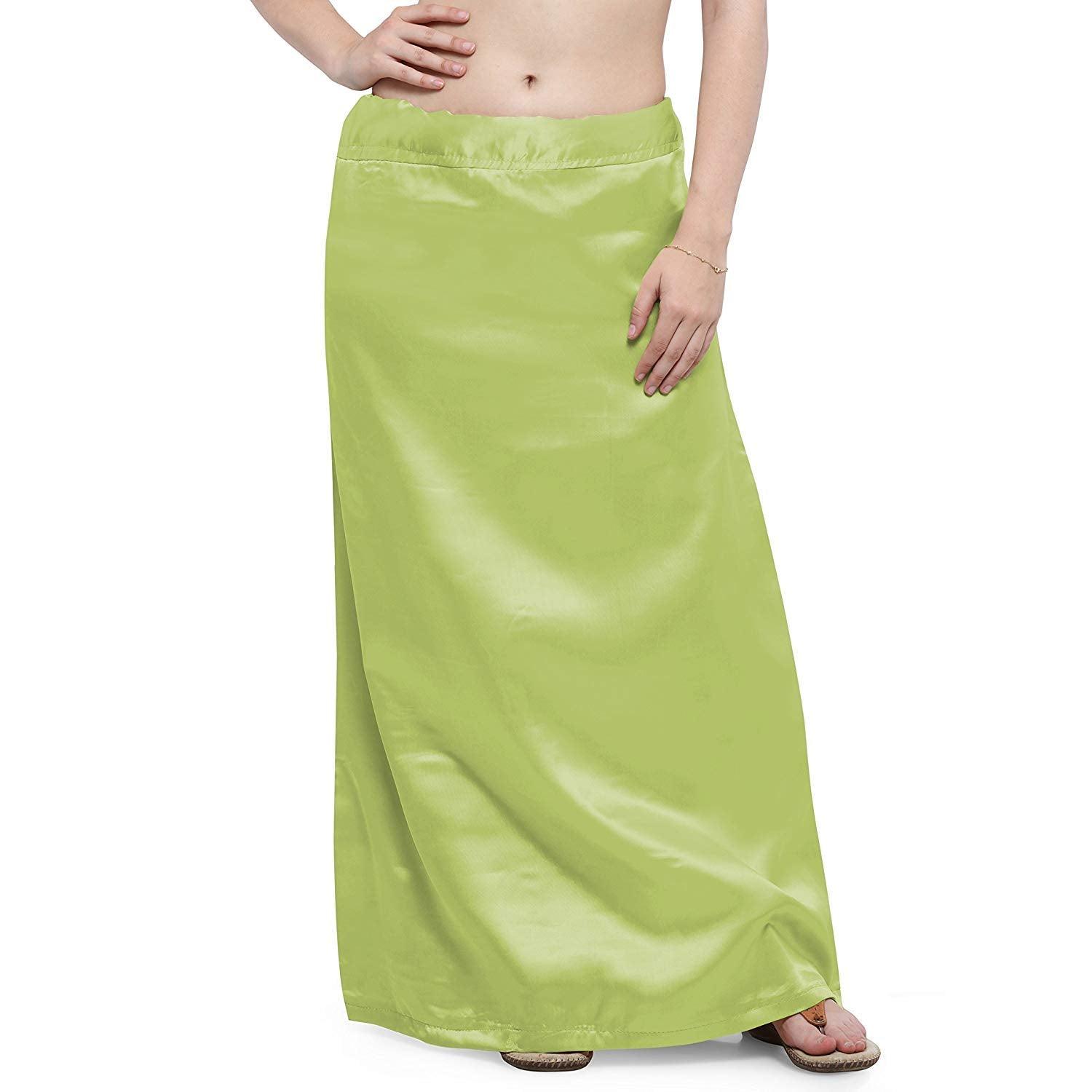 Woman's Satin Light Mehandi Petticoat Default Title