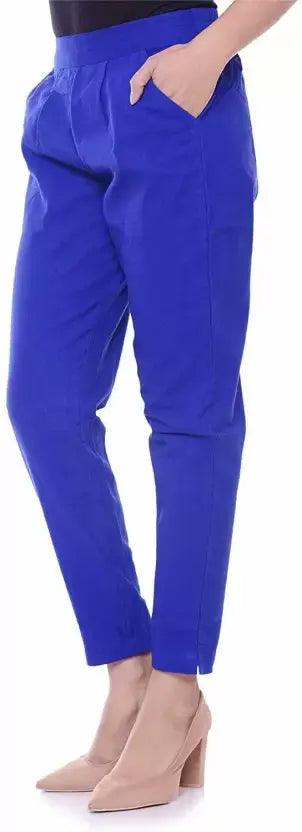 Women's Royal Blue Plain Pant Palazzo