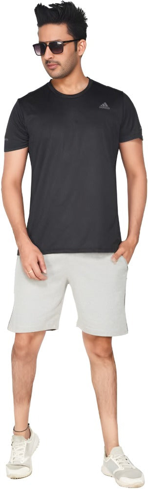 Solid Men Grey Basic Shorts