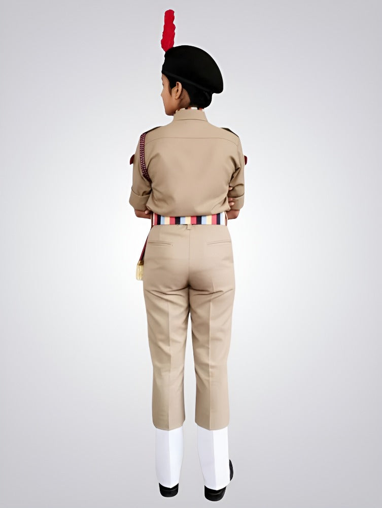 Complete NCC Uniform Set for Cadets (Khaki Shirt, Pant & Ceremonial Accessories Kit)