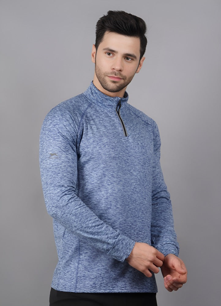 Shiv Naresh Men Regular Fit High-Neck SNHA-1035-Blue T-Shirt