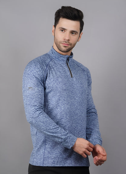 Shiv Naresh Men Regular Fit High-Neck SNHA-1035-Blue T-Shirt