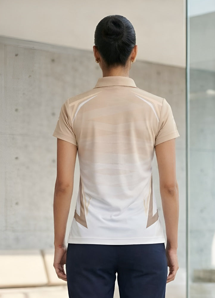 Shiv Naresh Women’s Sports Polo T-Shirt|Beige | Premium Dry Fit Athletic Training & Running Wear