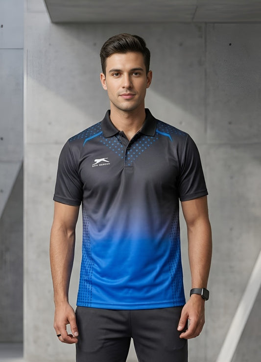 Shiv Naresh Men's|Boy's Full Sublimation Sports T-Shirt | Half Sleeves Flat Collar Interlock Jacquard Fabric | Breathable Athletic Training Tee